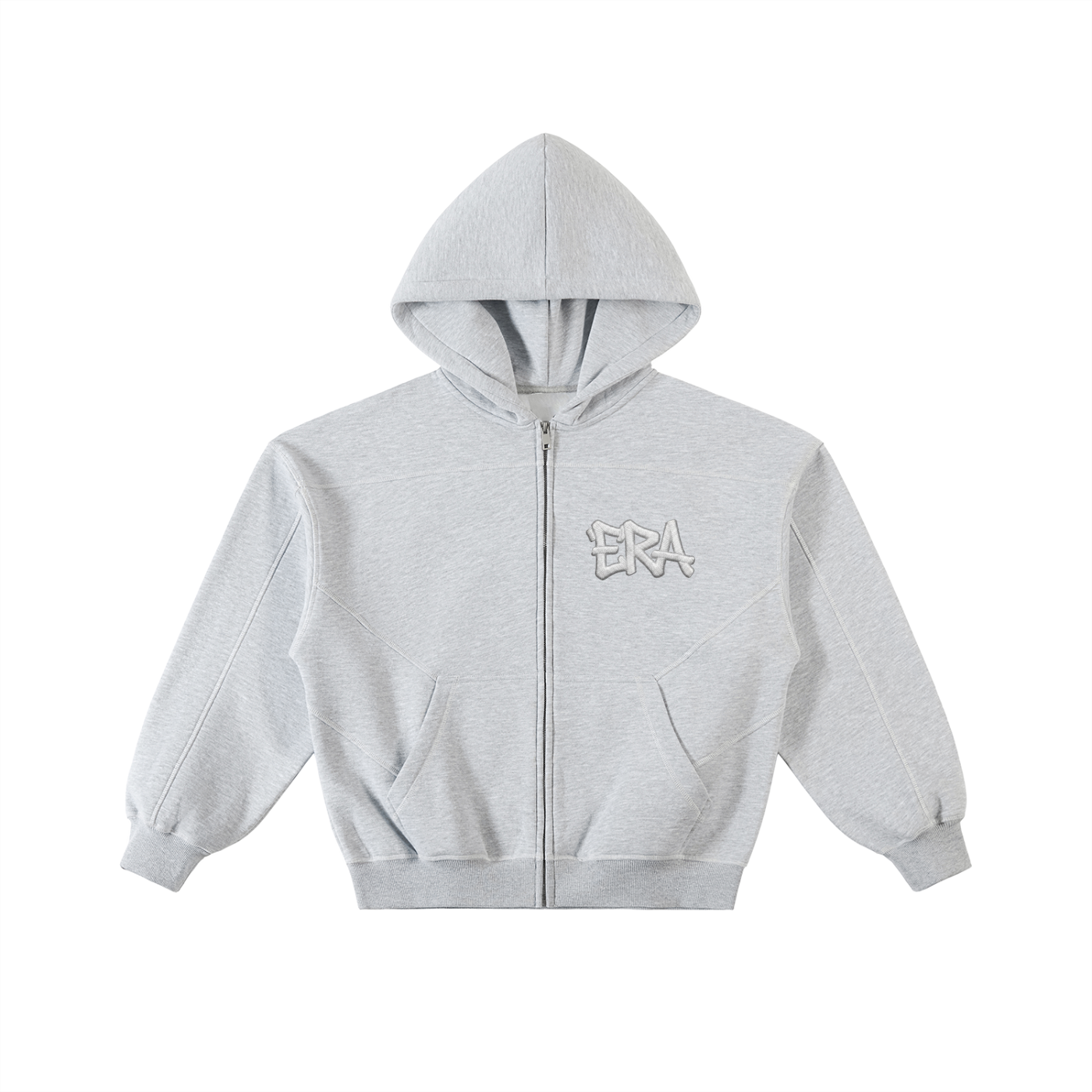 Black Zip Up Hoodie (Gray stripes)