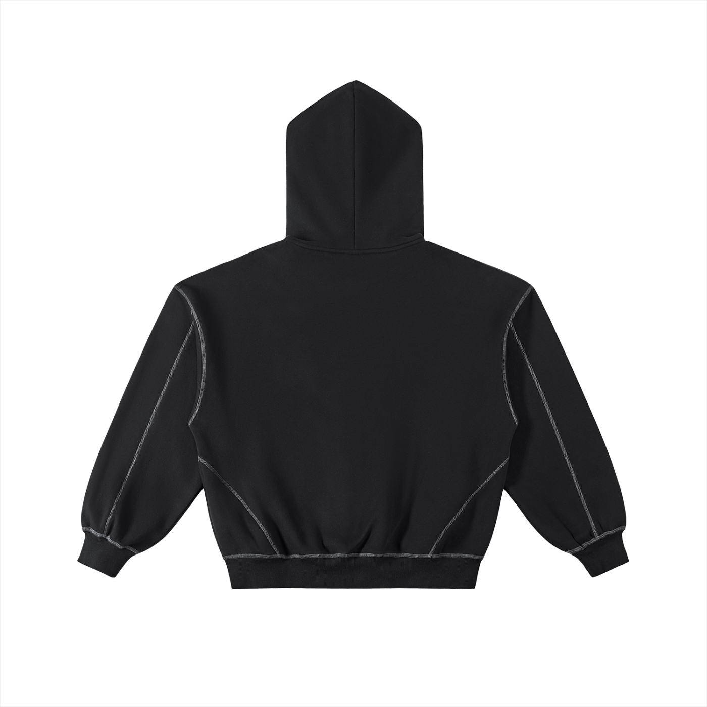 Black Zip Up Hoodie (Gray stripes)